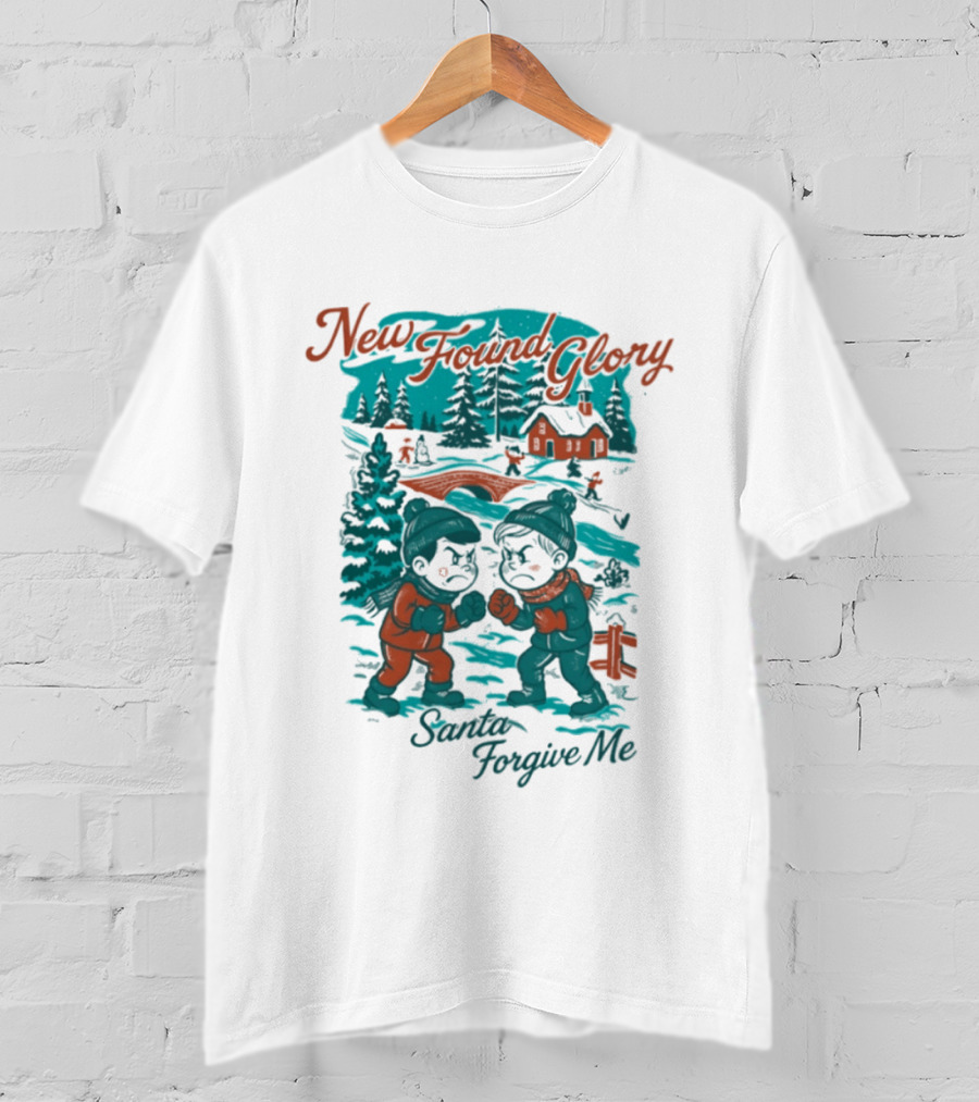 New Found Glory Santa Forgive Me Winter Scene T-Shirt
