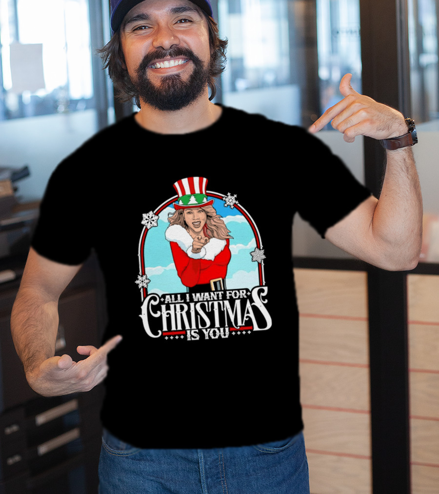 All I Want For Christmas Is You Mariah Carey Santa Christmas Music Holiday T-Shirt