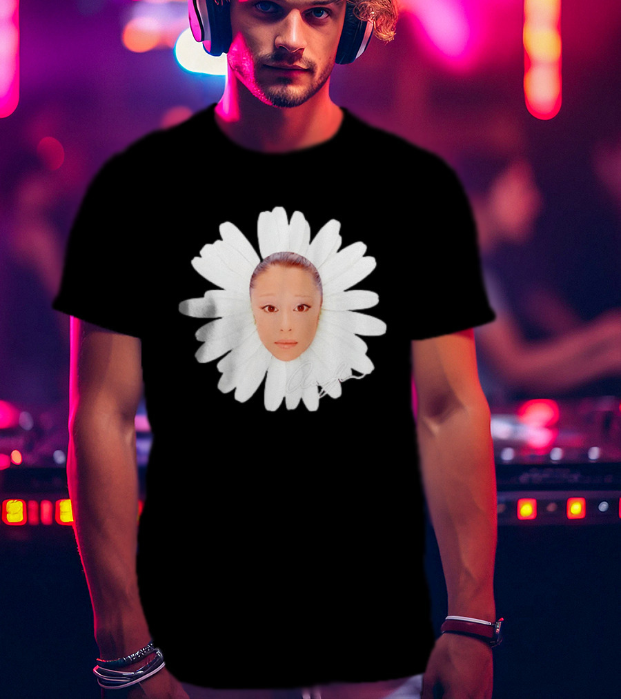 Ariana Grande Daisy Flower Face With Signature T-Shirt