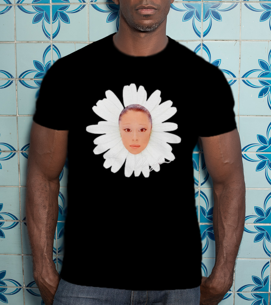 Ariana Grande Daisy Flower Face With Signature T-Shirt