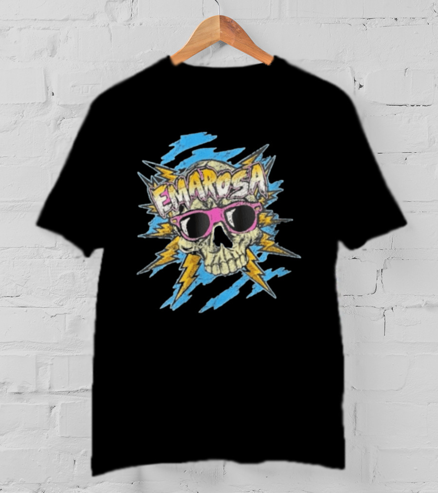 Emarosa Skull With Sunglasses And Lightning Burst T-Shirt