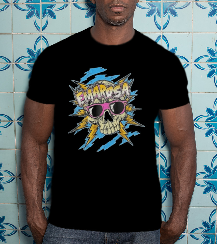 Emarosa Skull With Sunglasses And Lightning Burst T-Shirt