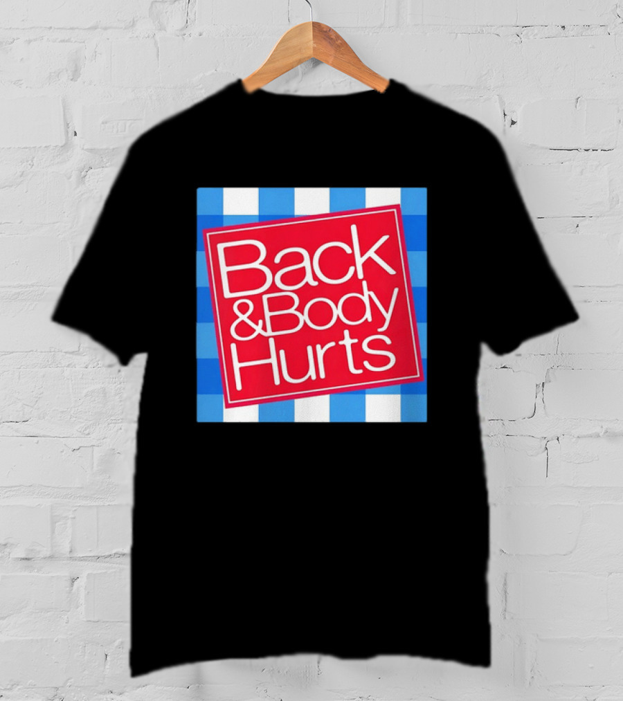 Back And Body Hurts Blue Gingham Square Red T-Shirt