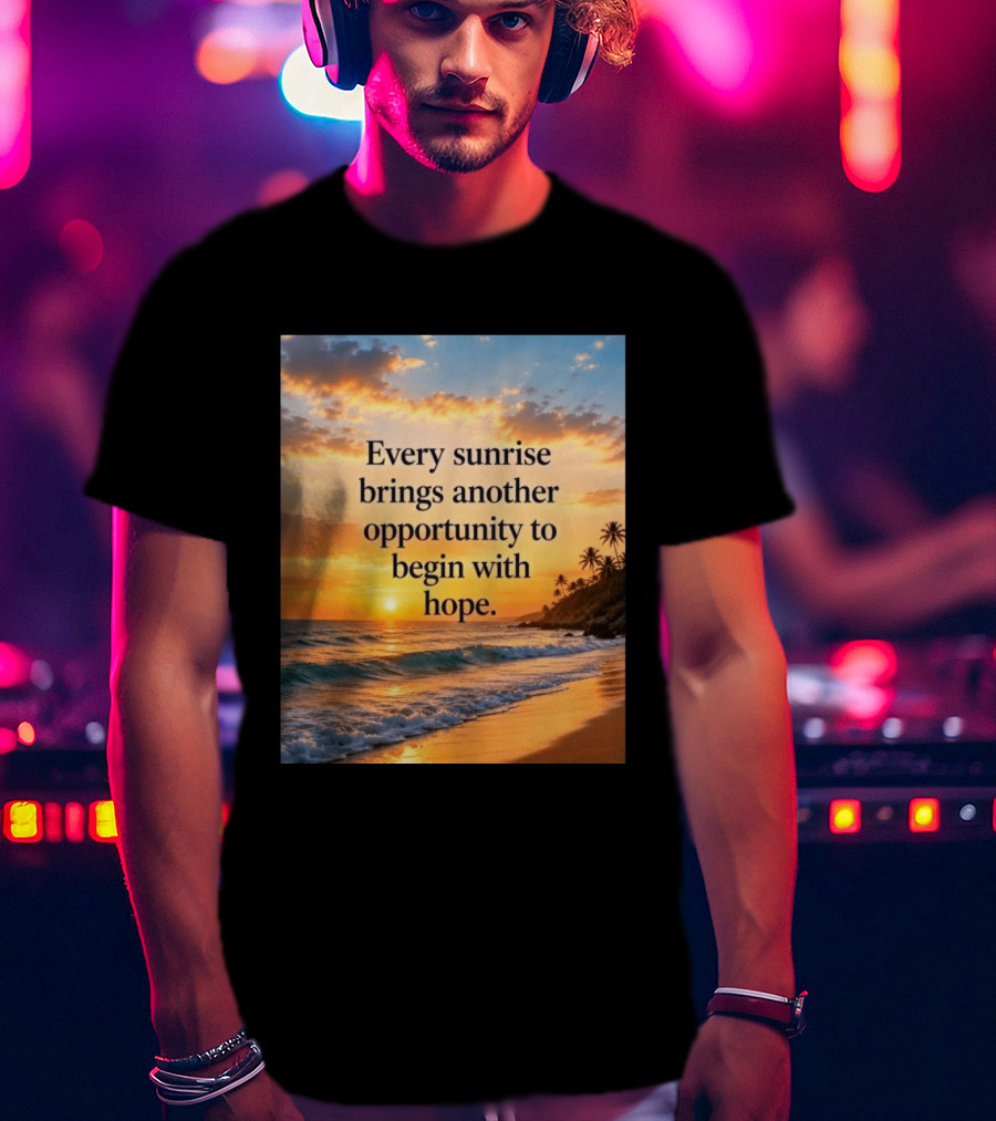 Every Sunrise Brings Another Opportunity To Begin With Hope Scenic Beach View T-Shirt