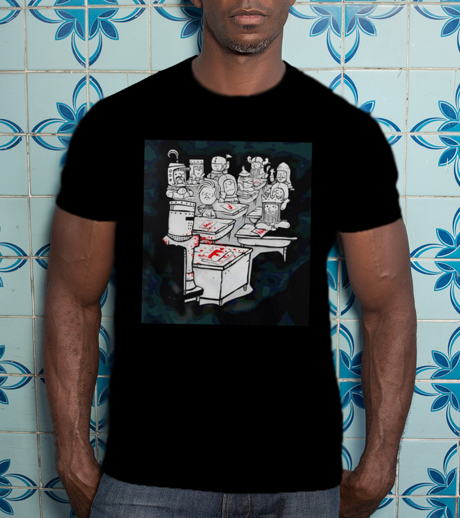 Bloody Knight Classroom Cartoon Failing Grade F T-Shirt