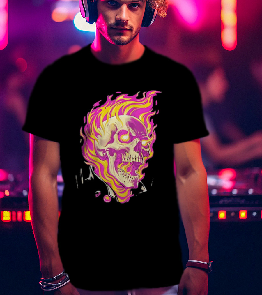 Ghost Rider Flaming Skull Marvel Fire Blaze T-Shirt