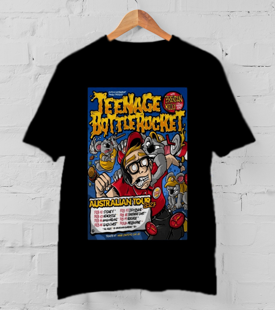 Teenage Bottle Rocket Australian Tour 2024 With Brendan Kelly Dates And Cities T-Shirt