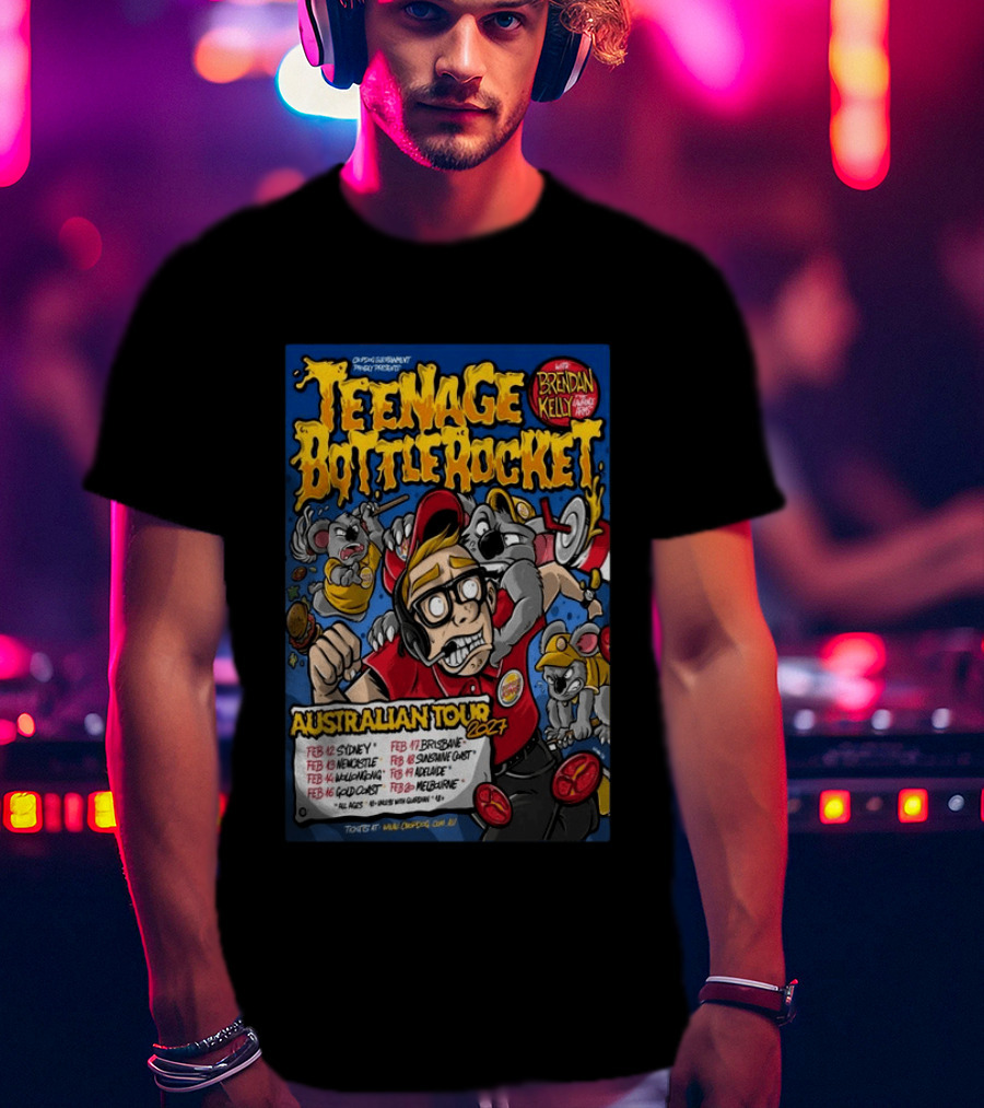 Teenage Bottle Rocket Australian Tour 2024 With Brendan Kelly Dates And Cities T-Shirt