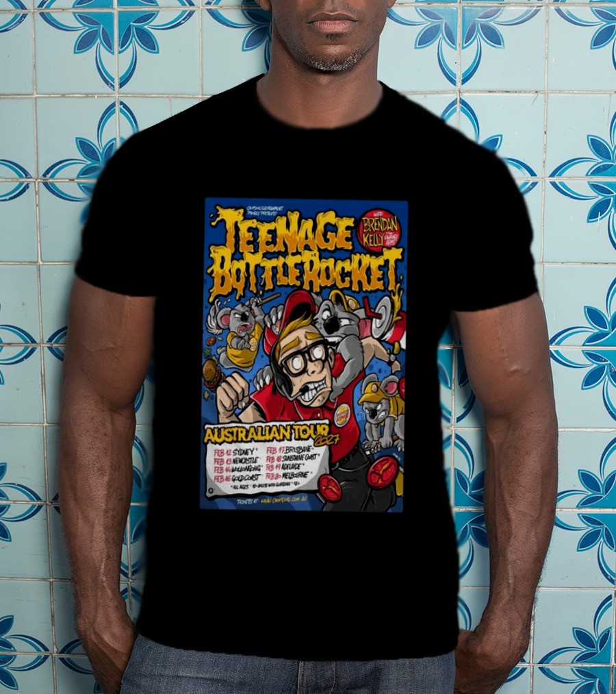 Teenage Bottle Rocket Australian Tour 2024 With Brendan Kelly Dates And Cities T-Shirt