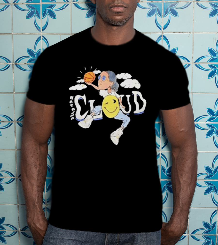 Natasha Cloud Caricature Serene Basketball Smile Clouds T-Shirt