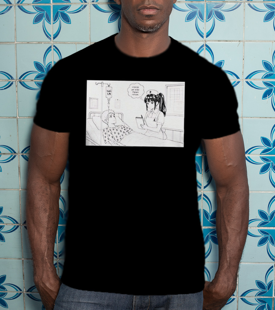 Nurse Manga Style Hospital Scene With Patient And IV Drip T-Shirt