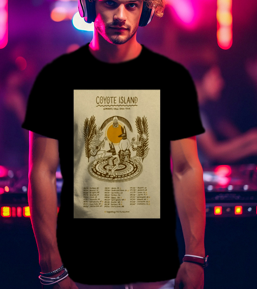 Coyote Island Summer Fall 2026 Tour Portland Boise Berkeley Petaluma T-Shirt