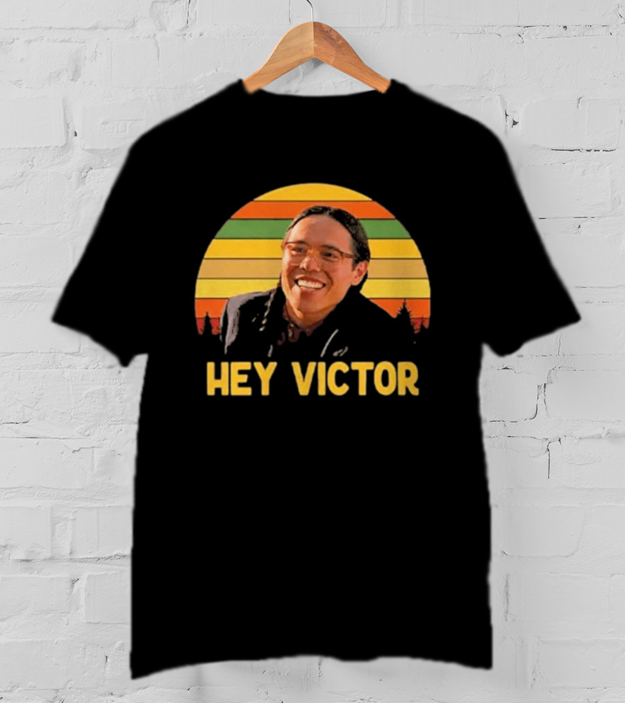Hey Victor Thomas Builds The Fire Smoke Signals Retro Rainbow T-Shirt