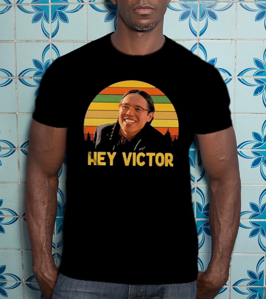Hey Victor Thomas Builds The Fire Smoke Signals Retro Rainbow T-Shirt