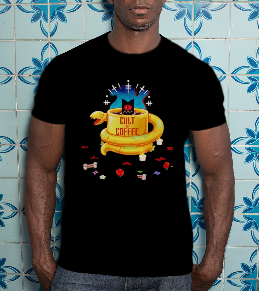 Cult Of Coffee Occult Snake Candle Witchcraft Cup T-Shirt