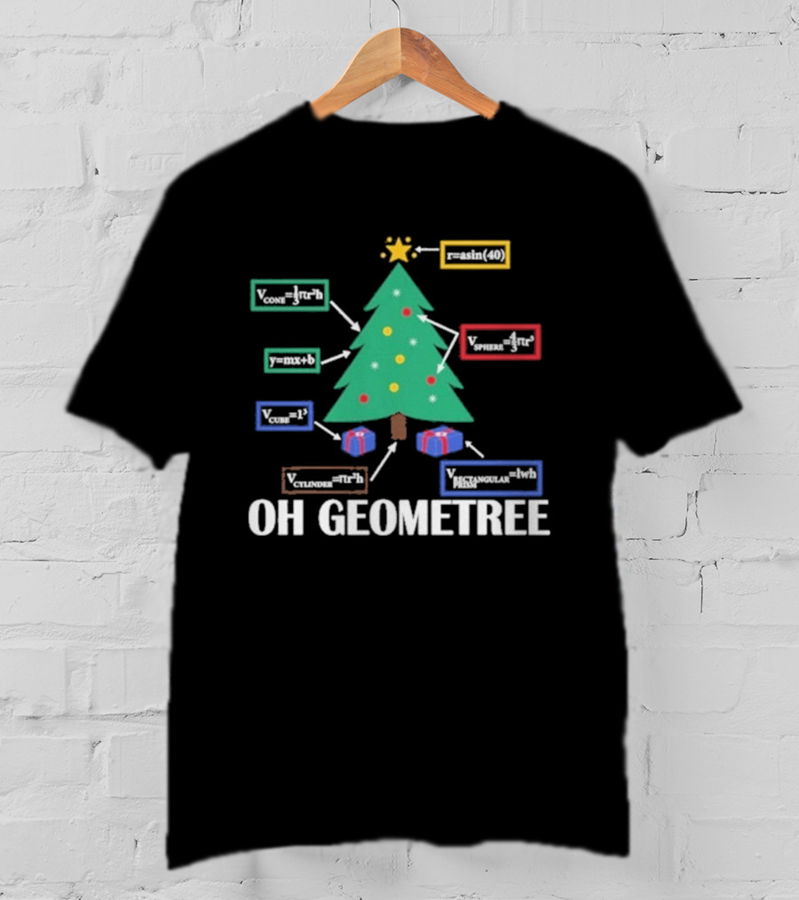 Oh Geometree Christmas Math Teacher Holiday Humor Educational T-Shirt