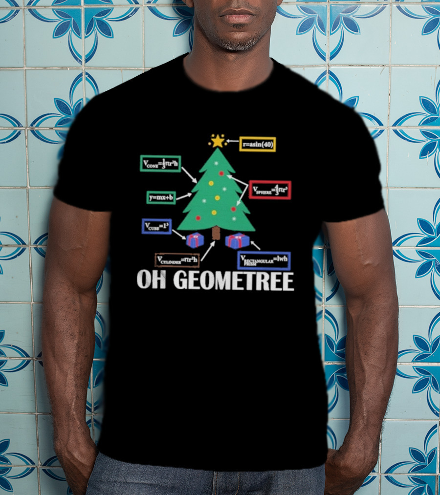 Oh Geometree Christmas Math Teacher Holiday Humor Educational T-Shirt