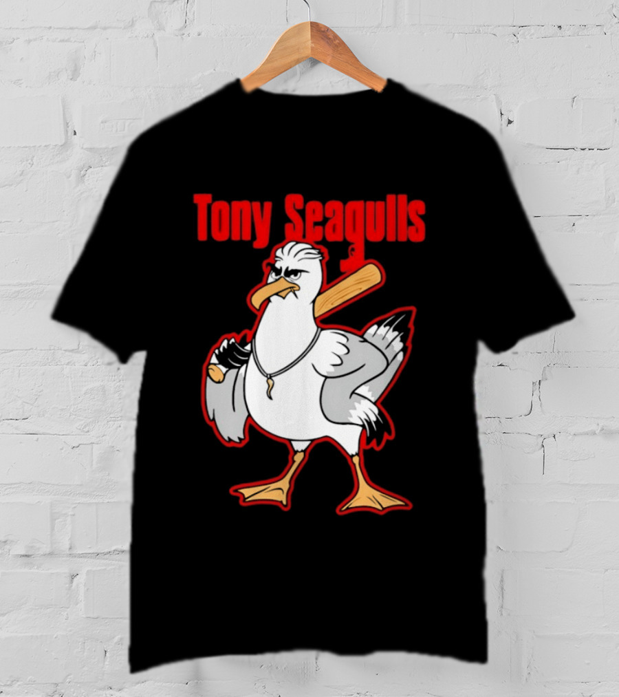 Tony Seagulls Mobster Bird Seagull Mafia T-Shirt