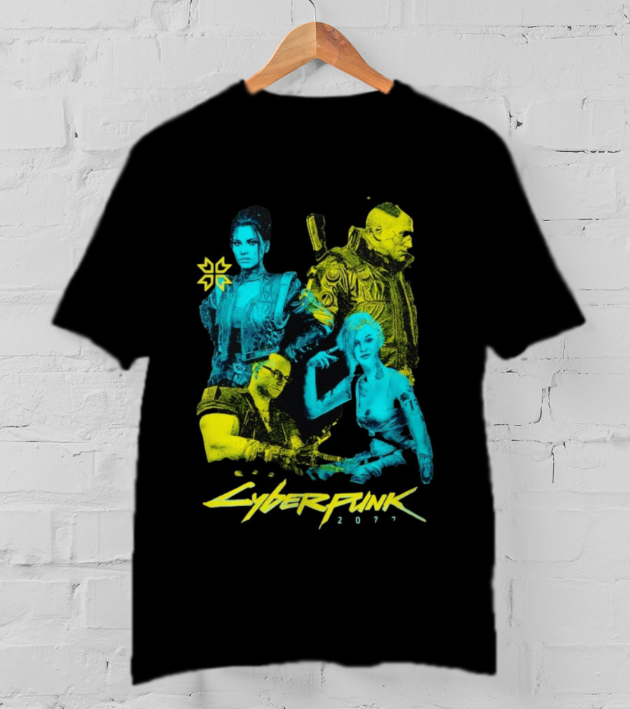 Cyberpunk 2077 Characters And Logo Video Game Merchandise T-Shirt