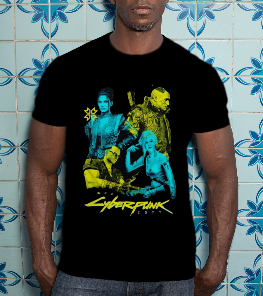 Cyberpunk 2077 Characters And Logo Video Game Merchandise T-Shirt