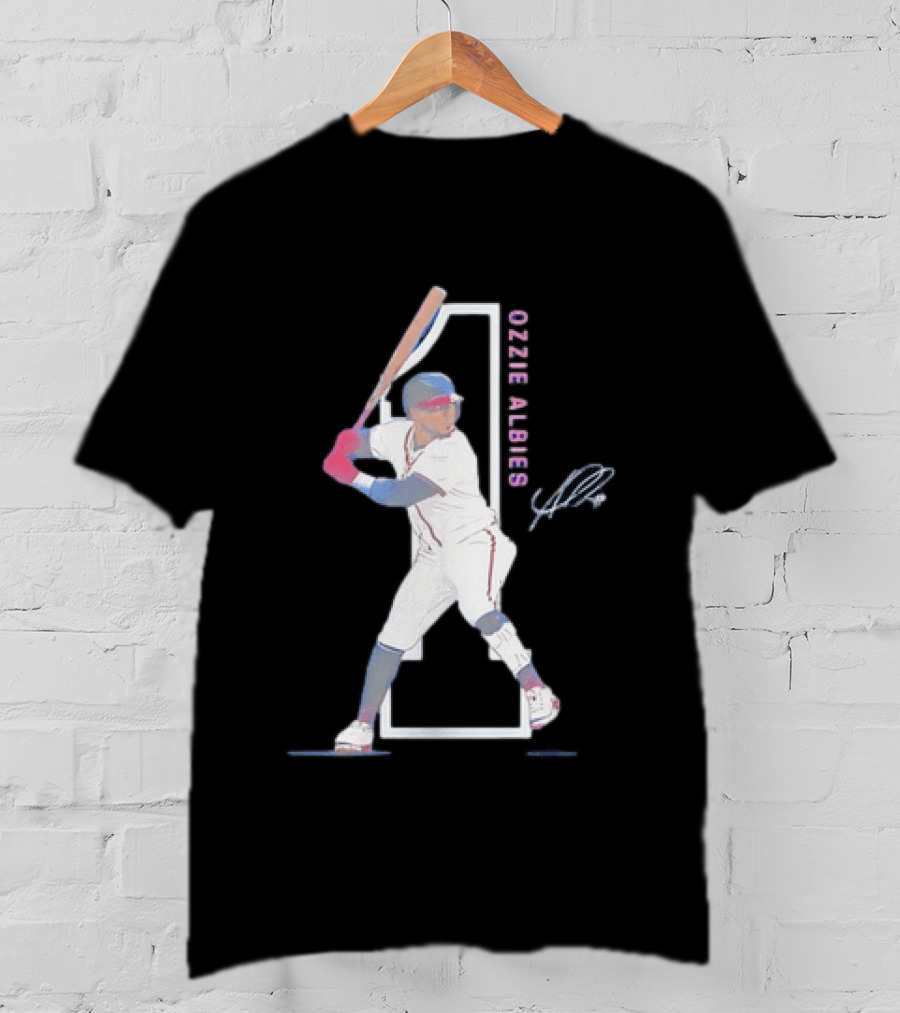Ozzie Albies Atlanta Braves MLB Baseball Player Signature Edition T-Shirt