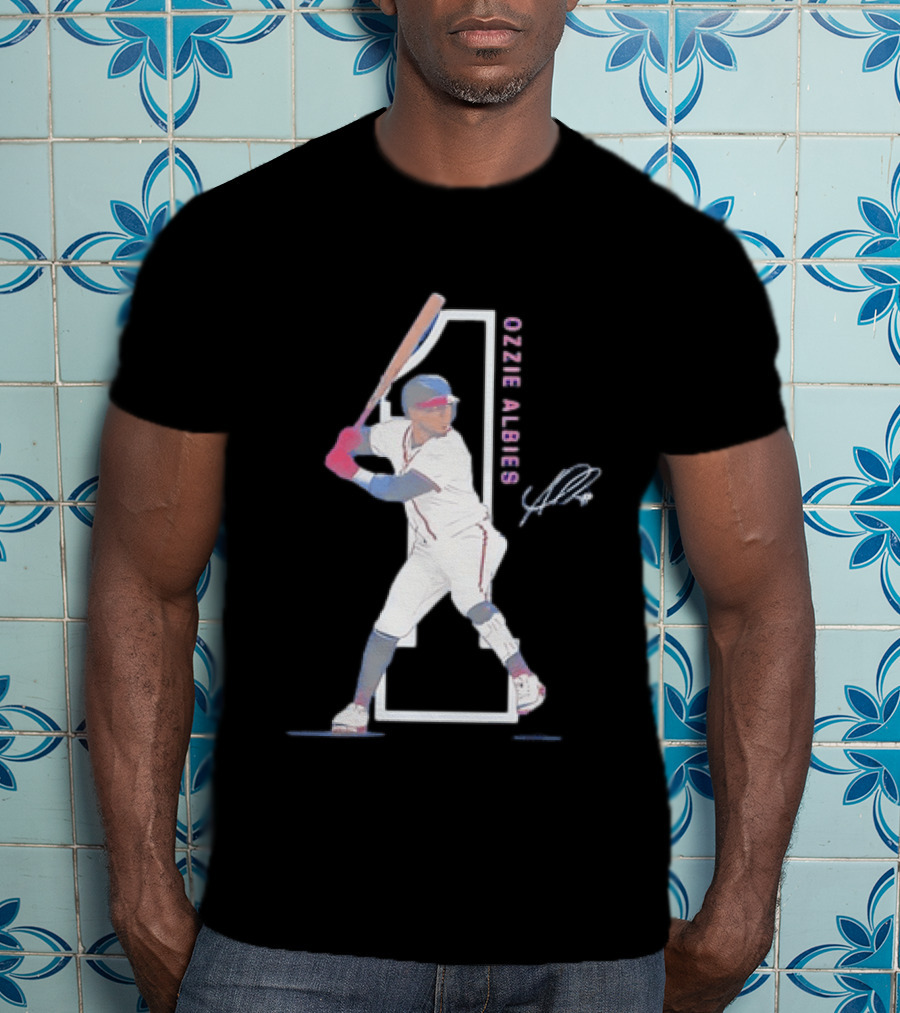 Ozzie Albies Atlanta Braves MLB Baseball Player Signature Edition T-Shirt