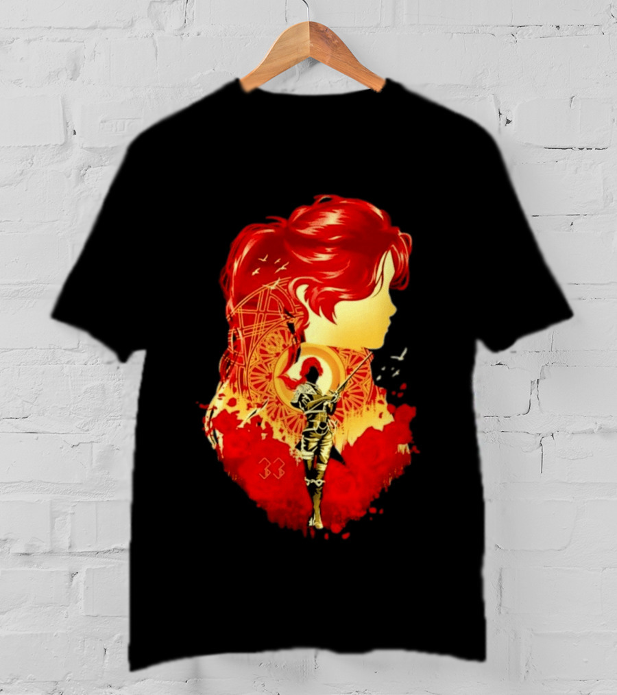 Paintress Expeditioner Red Haired Warrior Emblem 33 Discovery T-Shirt