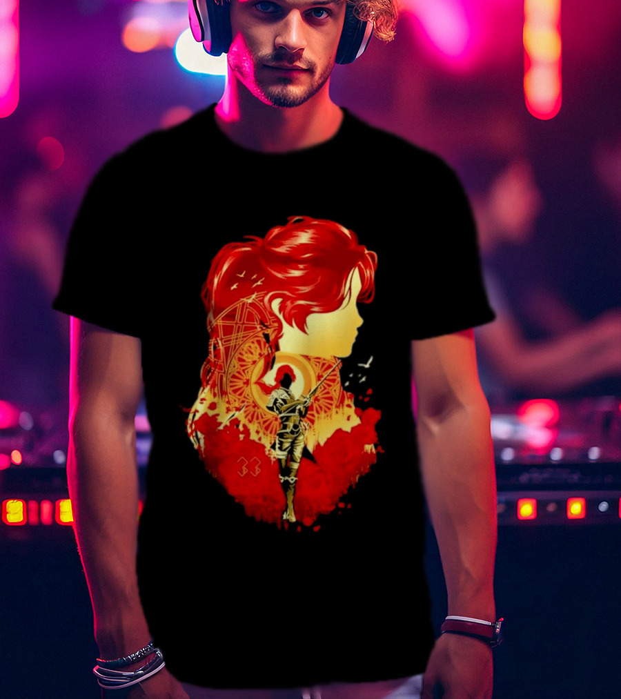 Paintress Expeditioner Red Haired Warrior Emblem 33 Discovery T-Shirt