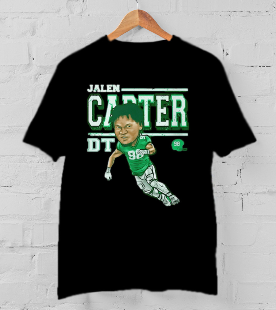 Jalen Carter Philadelphia Eagles DT 98 Caricature Football Player T-Shirt