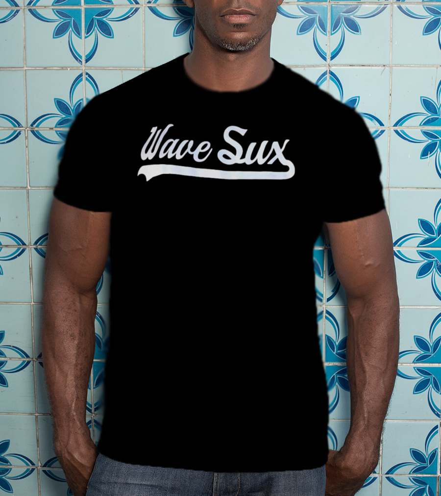 Wave Sux Script Font White Text Wave T-Shirt
