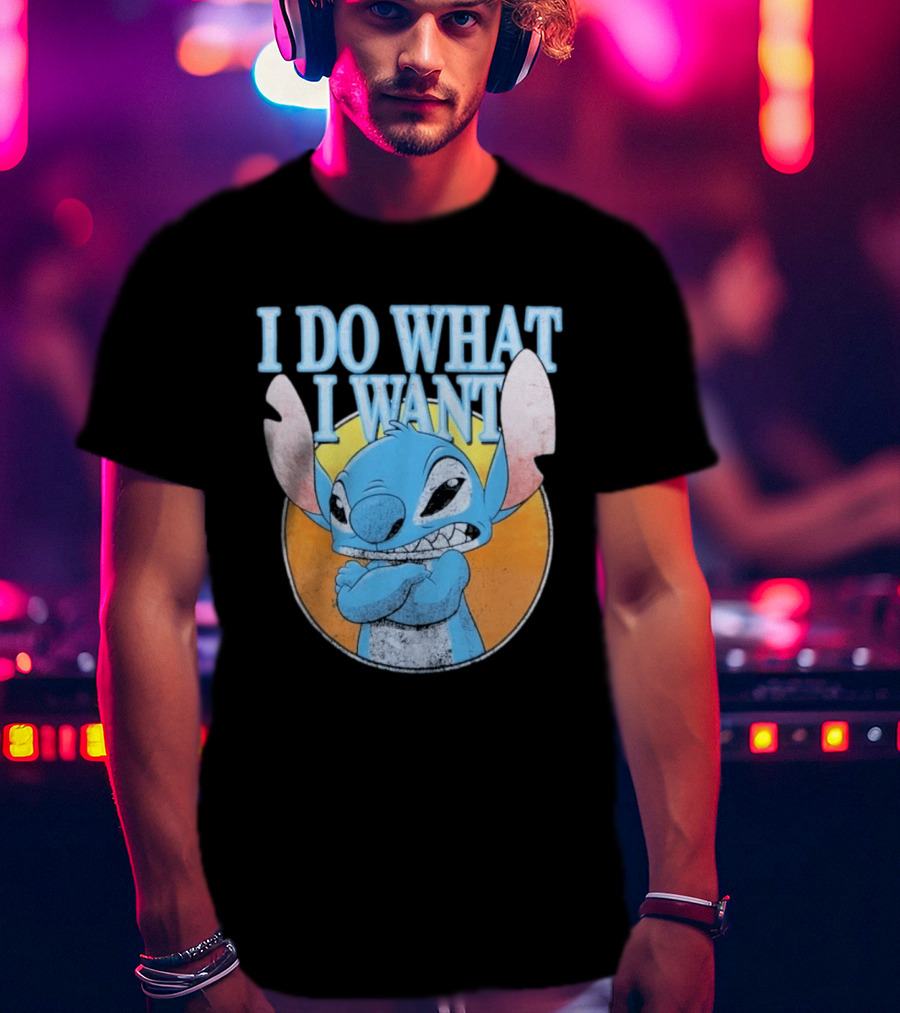 Disney Lilo And Stitch Men's Stitch I Do What I Want Vintage Look T-Shirt