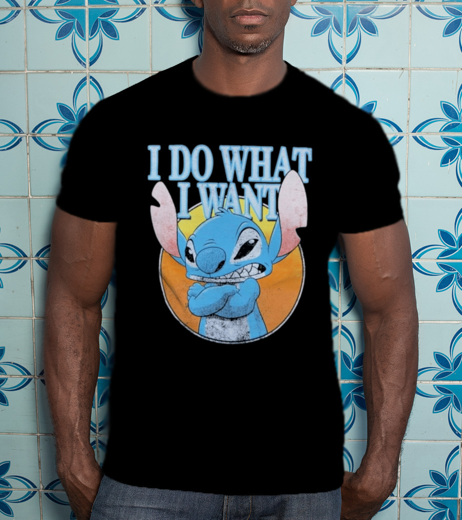 Disney Lilo And Stitch Men's Stitch I Do What I Want Vintage Look T-Shirt