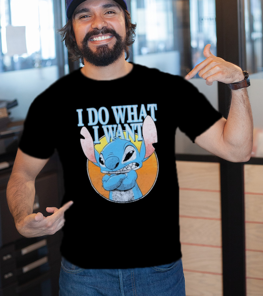 Disney Lilo And Stitch Men's Stitch I Do What I Want Vintage Look T-Shirt