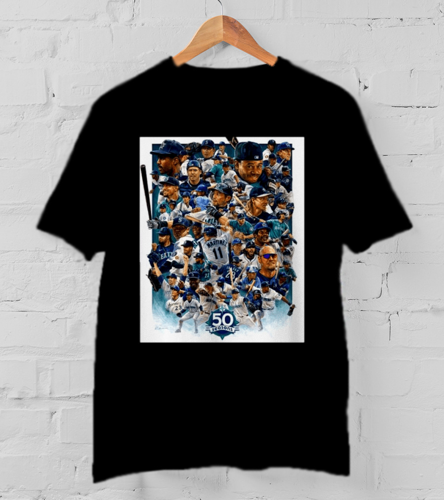50 Seasons Presenting The Greatest Mariners Players Of All Time T-Shirt