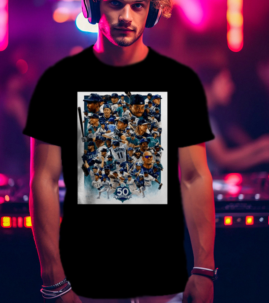 50 Seasons Presenting The Greatest Mariners Players Of All Time T-Shirt