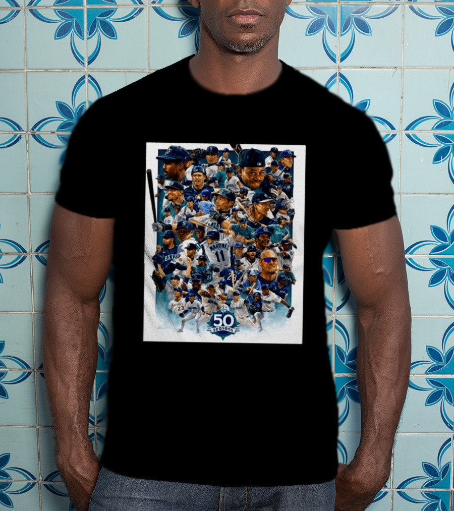 50 Seasons Presenting The Greatest Mariners Players Of All Time T-Shirt
