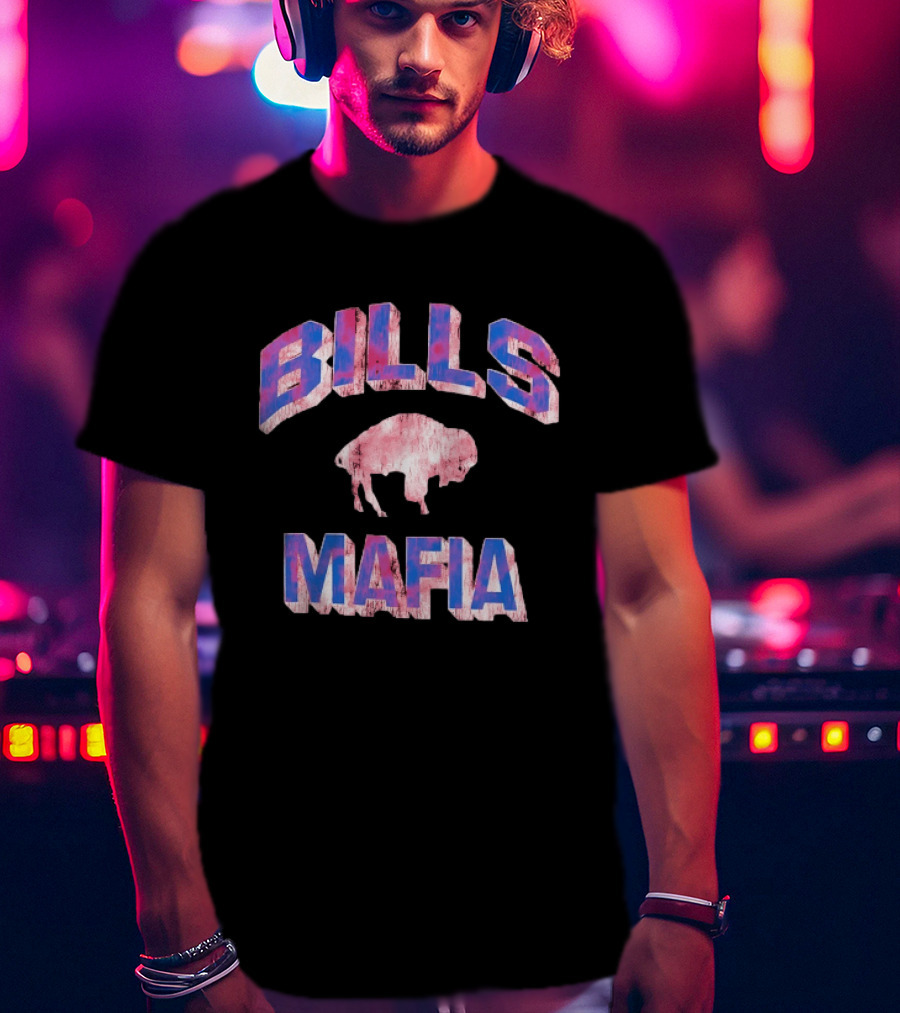 Bills Mafia Distressed Buffalo Bills Football T-Shirt