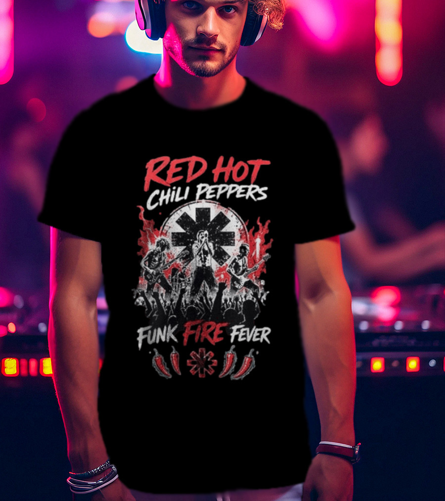Red Hot Chili Peppers Funk Fire Fever Band Concert T-Shirt