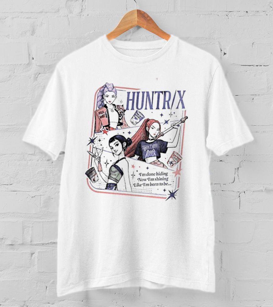 HUNTR/X Anime Demon Hunter Trio Featuring Mira Rumi Zoey T-Shirt