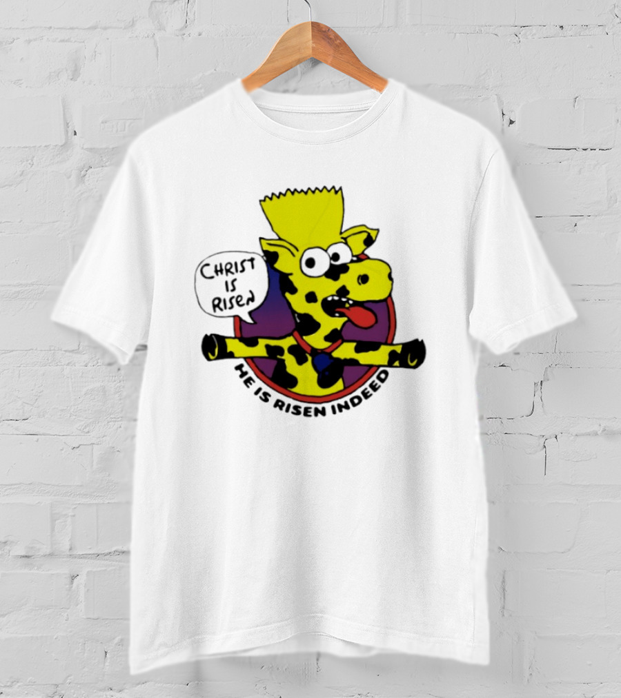 Christ Is Risen He Is Risen Indeed Simpson Cow Cartoon T-Shirt