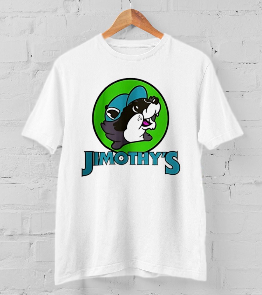 Jimothy's Cartoon Hat Character In Green Circle T-Shirt