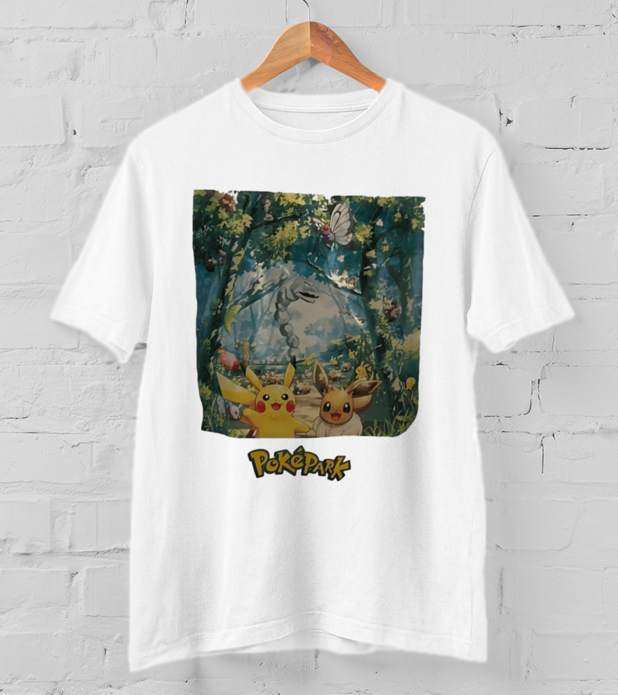 Pikachu Eevee PokéPark Kanto Forest Onix Butterfree Scene T-Shirt
