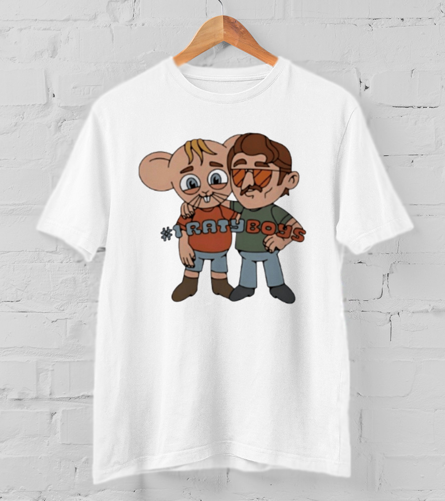 Ratyboys Cartoon Characters With Mouse And Sunglasses Duo T-Shirt