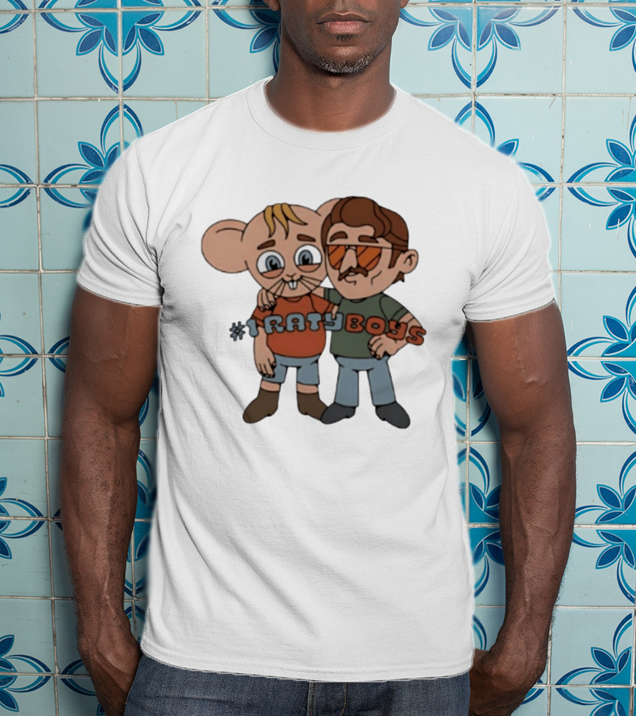 Ratyboys Cartoon Characters With Mouse And Sunglasses Duo T-Shirt