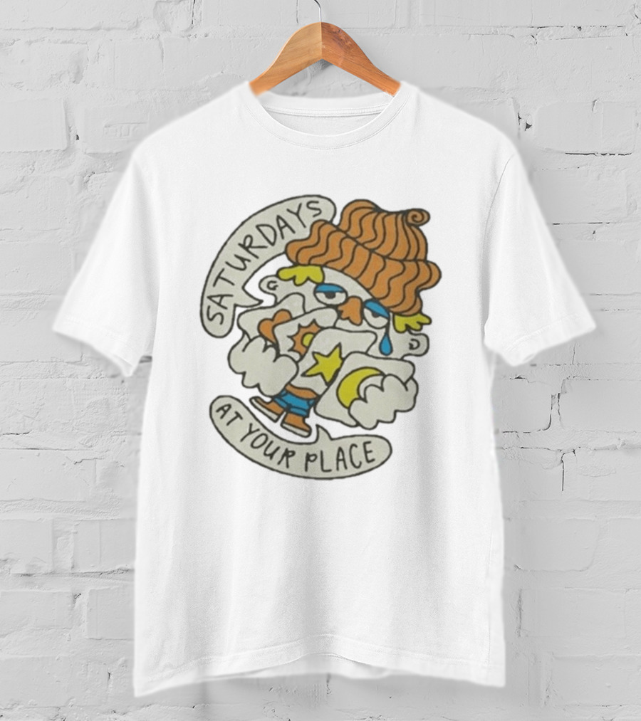 Saturdays At Your Place Cartoon Character With Beanie T-Shirt