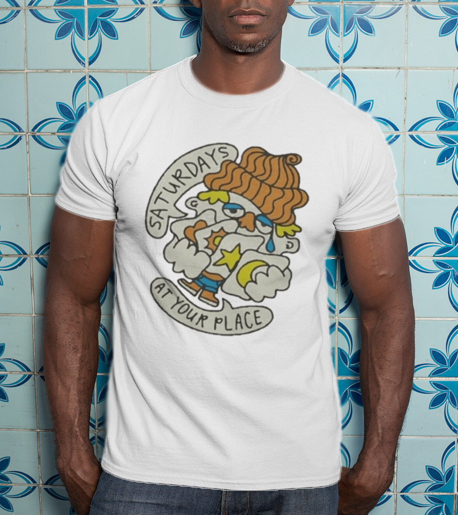 Saturdays At Your Place Cartoon Character With Beanie T-Shirt