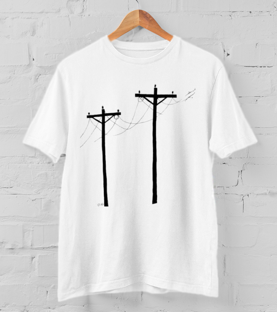 Electric Utility Power Poles 125 Kv With Soft Print T-Shirt