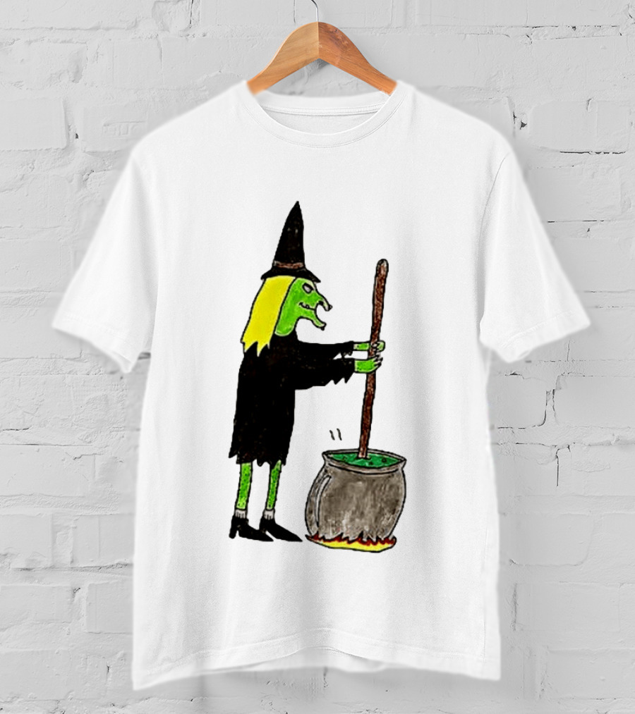 Witch Stirring Cauldron Soup Season Halloween Magic T-Shirt