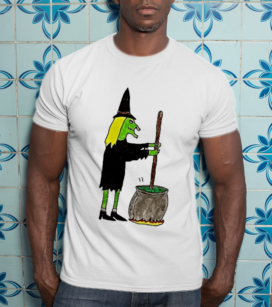 Witch Stirring Cauldron Soup Season Halloween Magic T-Shirt