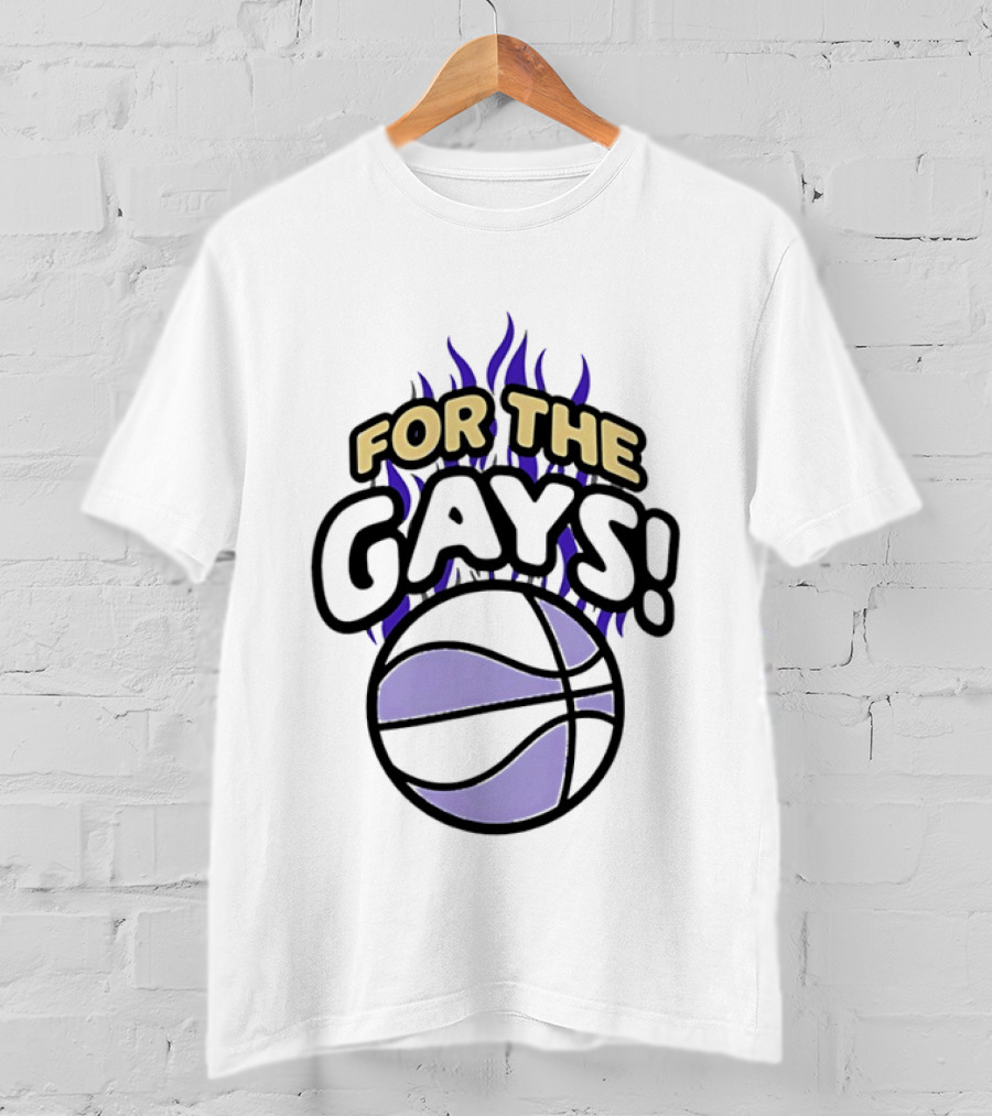 For The Gays Basketball Pride Equality With Flaming Basketball T-Shirt